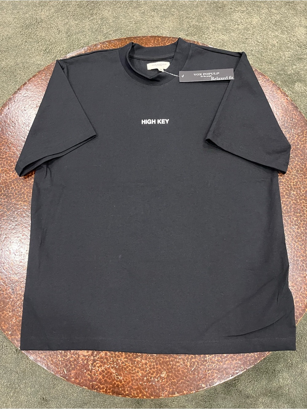 “Vox Populi” High Key Men's Black Relaxed Fit T-Shirt